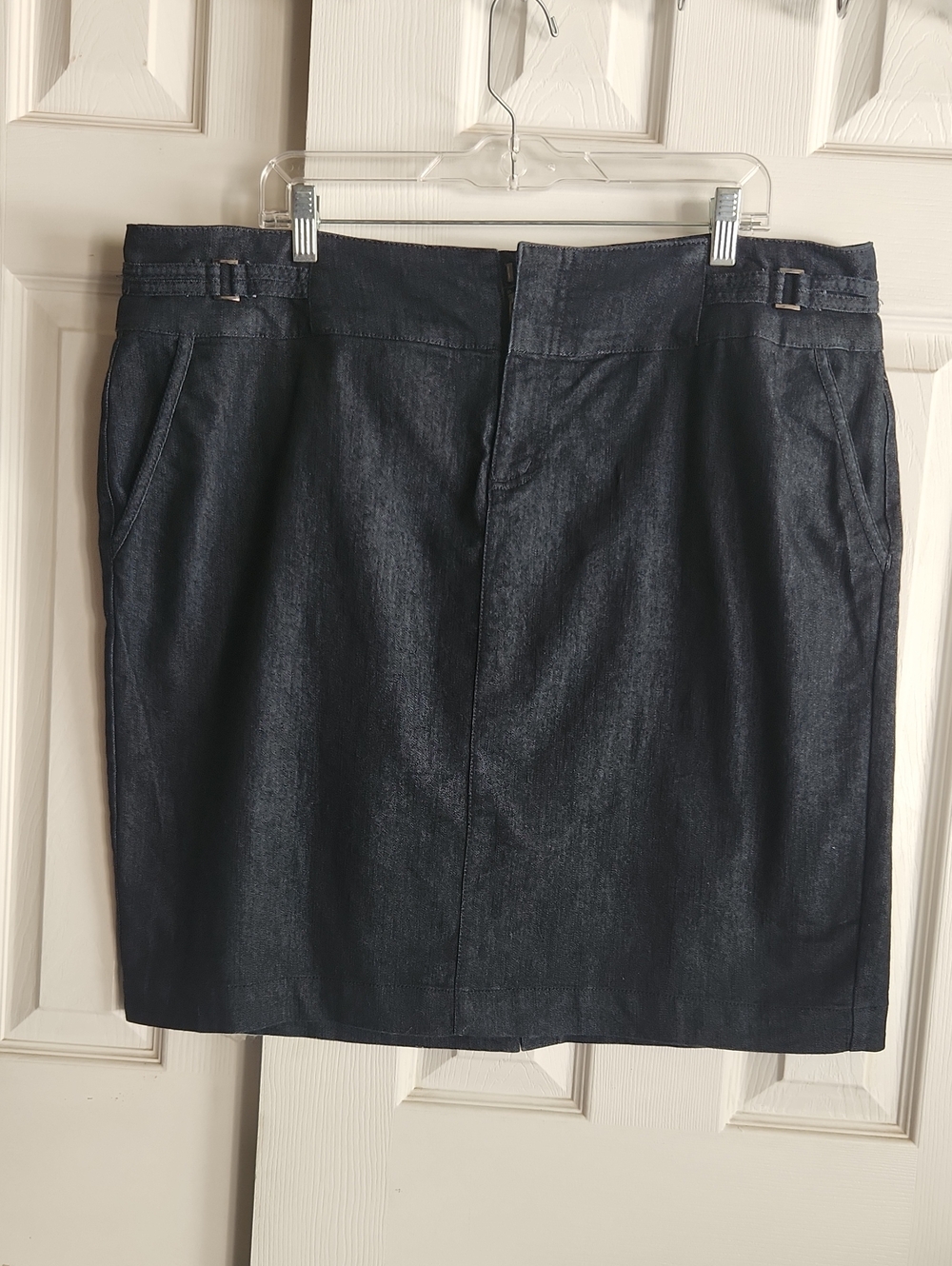 Roz & Ali Dark Indigo Denim Pencil Skirt